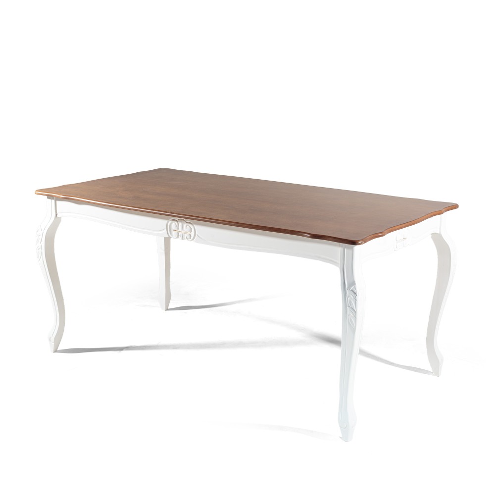 Mesa de Jantar Retangular Luis Xv 170 X 90 Cm Tampo Cor Imbuia