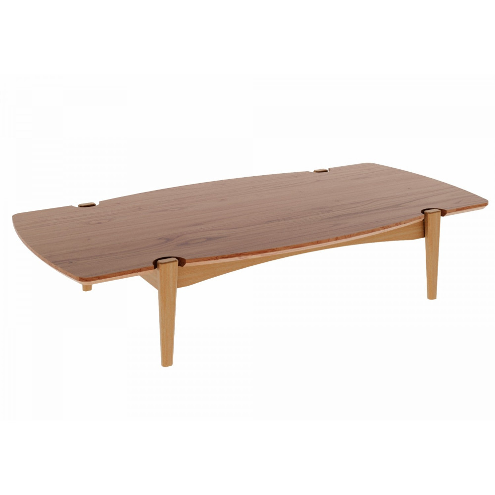 Mesa de Centro 130 Cm Prateleira e Tampo Mdf Na Cor Amendoa