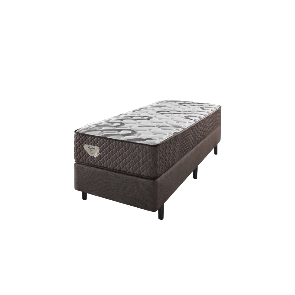 Cama Box Solteiro Ecoflex Resistive Mola High Power 88X188X53 Cm