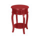 Mesa de Cabeceira Bombê de Madeira Cor Vermelho Fosco 73 X 49 Cm