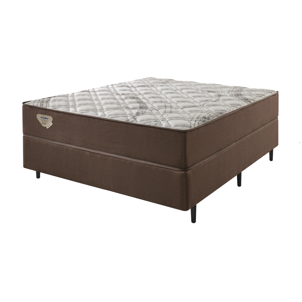 Cama Box Casal Ecoflex Relax Adorabile Wide Marrom 138X188X66 Cm