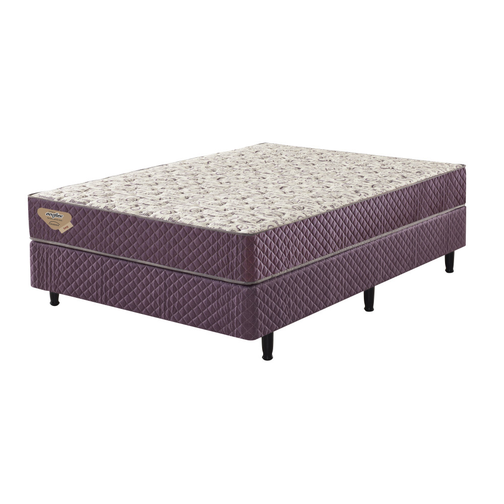 Cama Box Casal Ecoflex Flex Energy Cor Lilás 138X188X25 Cm