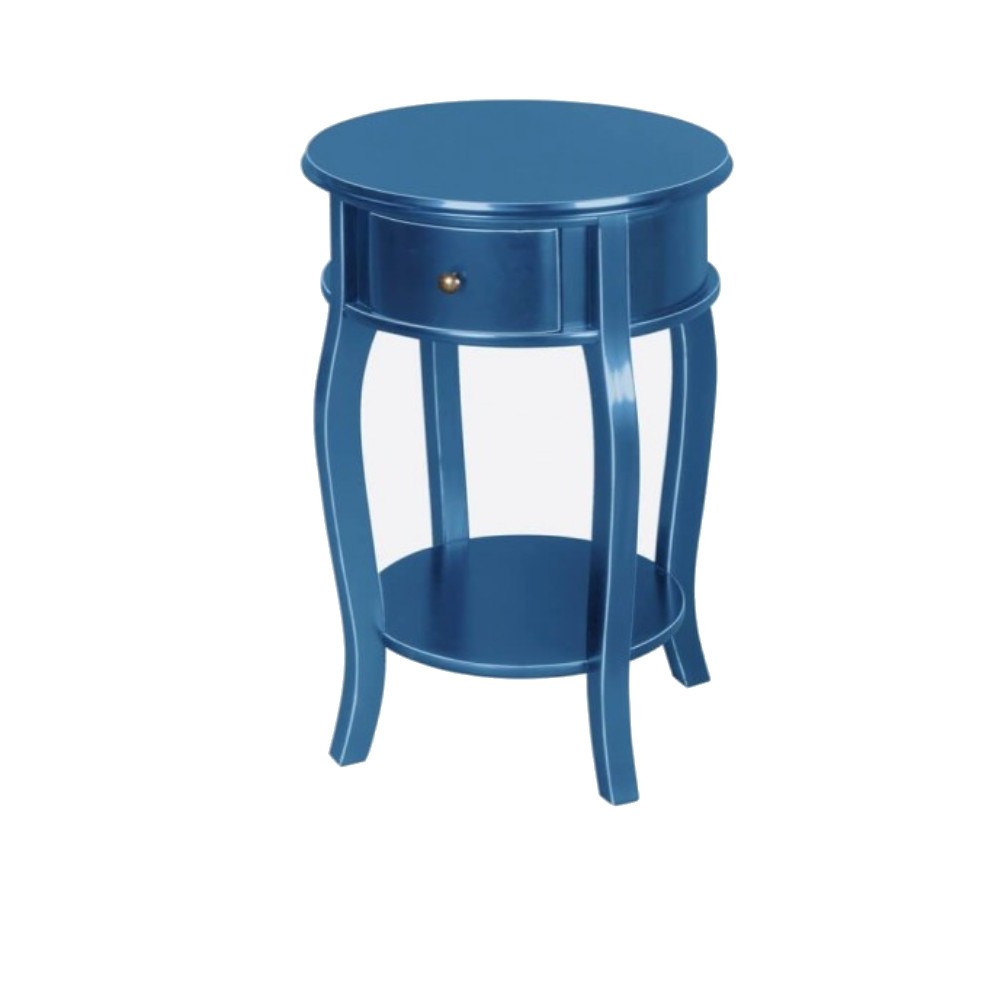 Mesa de Cabeceira Bombê 73 X 49 Cm de Madeira Cor Azul Fosco