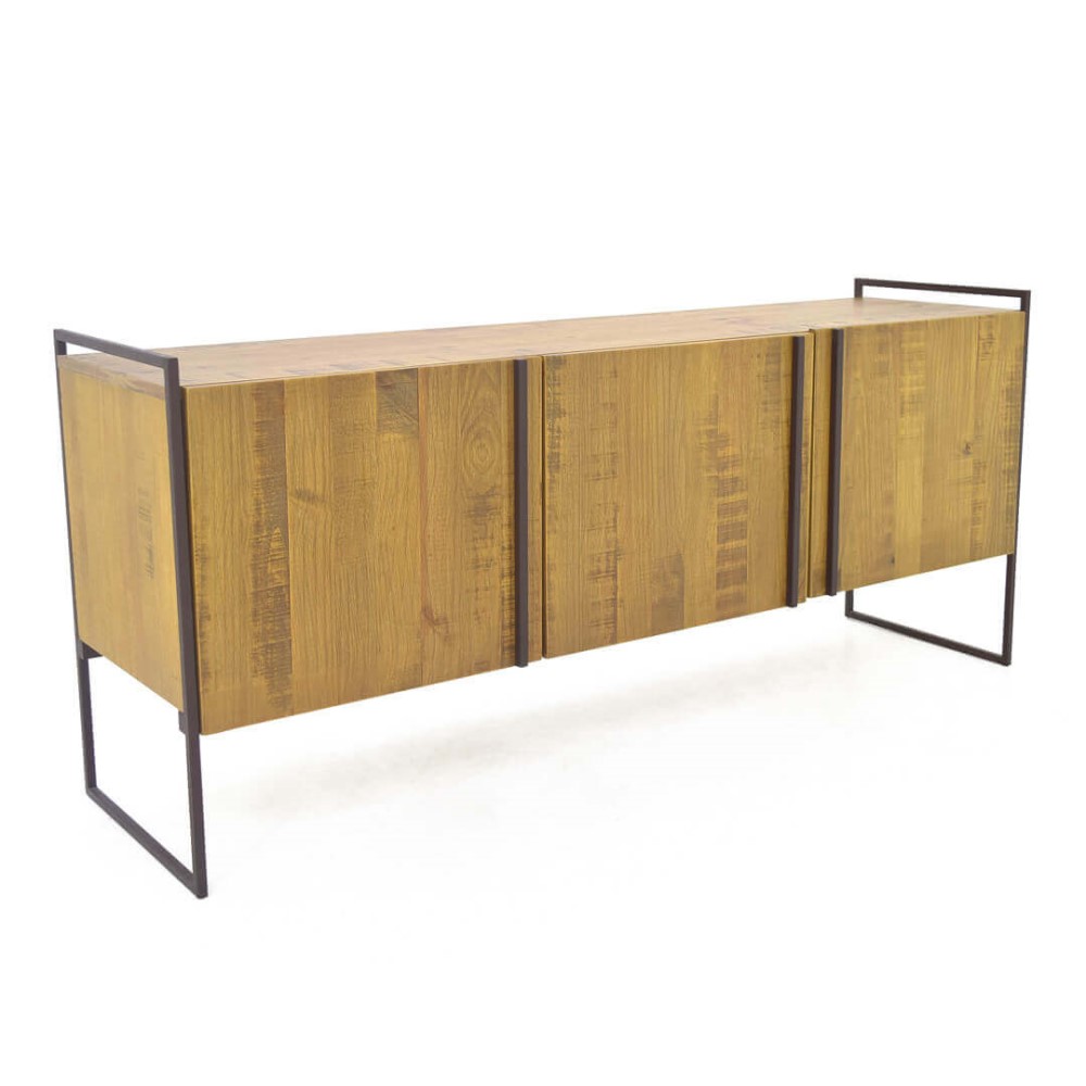 Balcão Buffet Madeira e Ferro 3 Portas Detroit Oregon 169 X 45 Cm