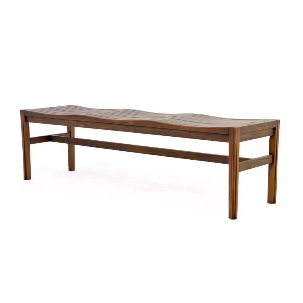 Banco de Madeira Maciça 3 Lugares Legno Canela 158 X 44 Cm