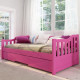 Bicama Infantil Rosa com Cama Auxiliar de Madeira 197 X 74 Cm