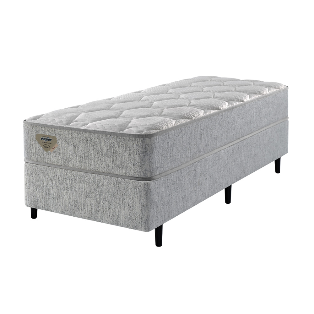 Cama Box Solteiro Ecoflex Superlastic Breeze Boucle 88X188X65 Cm