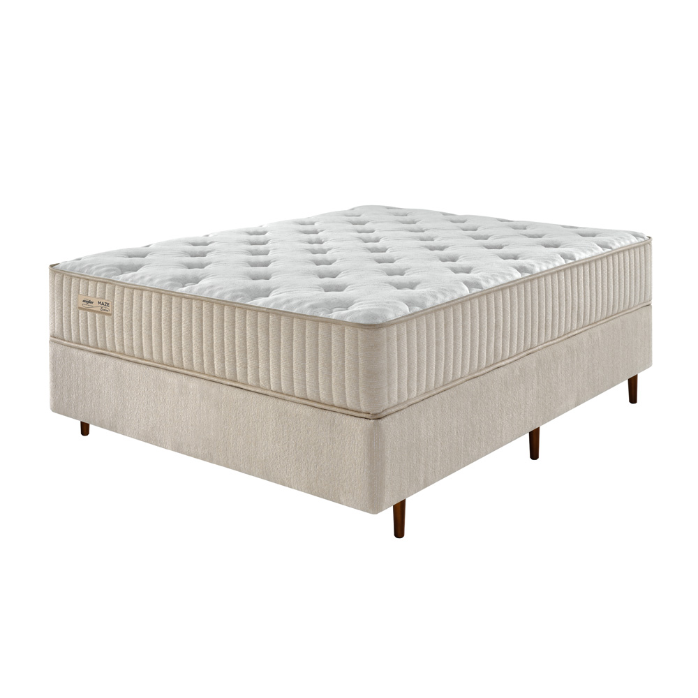 Cama Box Ecoflex Casal Soft Foam Maze Boucle Mescla 138X 88X56 Cm