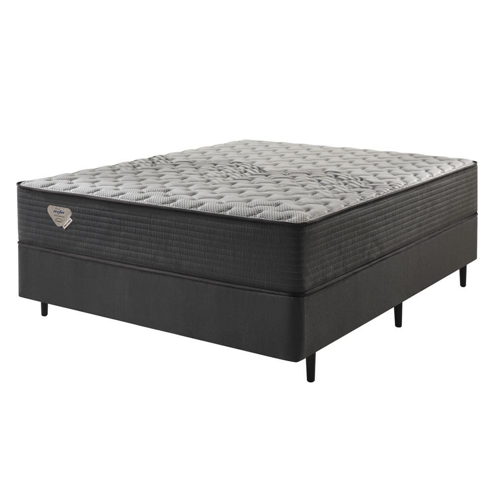 Cama Box Casal Ecoflex Relax Comfort Grafite Wide 138X188X51 Cm