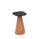 Mesa Lateral Liza Alta Base Cone e Tampo Mdf com Vidro Preto