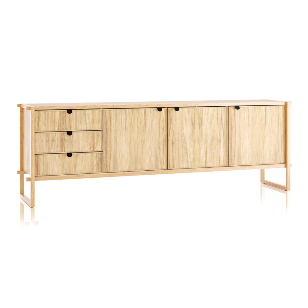 Balcão Buffet Madeira Lauren 3 Gavetas e 3 Portas 242 Cm X 81 Cm