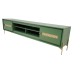 Rack Tv Alberty 220 Verde com Portas Detalhes em Palhinha