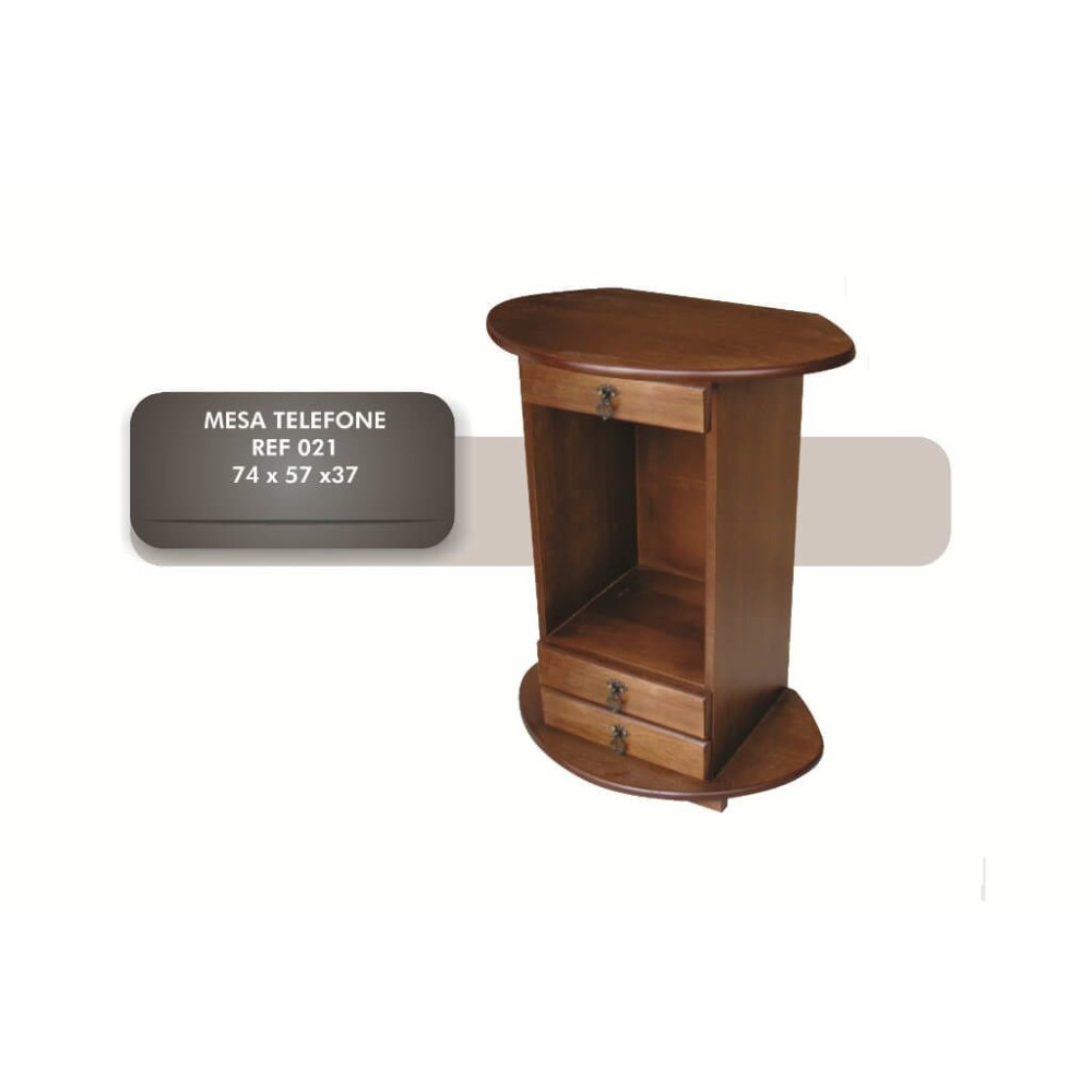 Mesa de Telefone de Madeira Mdf Modelo Alô Na Cor Imbuia