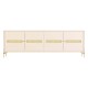 Balcão Buffet Alberty 220 Cm Off White Portas Chanfrado Palhinha