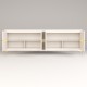 Balcão Buffet Alberty 220 Cm Off White Portas Chanfrado Palhinha