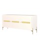 Balcão Buffet Alberty 167 Cm Branco Portas Chanfrado e Palhinha