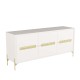 Balcão Buffet Alberty 167 Cm Branco Portas Chanfrado e Palhinha