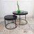 Conjunto de Mesa de Centro Jhon Base Metal Tampo Mdf Laca Preto