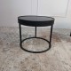 Conjunto de Mesa de Centro Jhon Base Metal Tampo Mdf Laca Preto