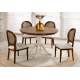 Conjunto Mesa de Jantar 120Cm e 4 Cadeiras Medalhão Pinhão Branco