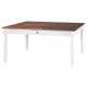 Mesa de Jantar Retangular 160 X 80 Cm 1 Gaveta Branco e Castanho