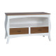 Rack de Mesa Ipanema Branco 2 Gavetas Cor Imbuia