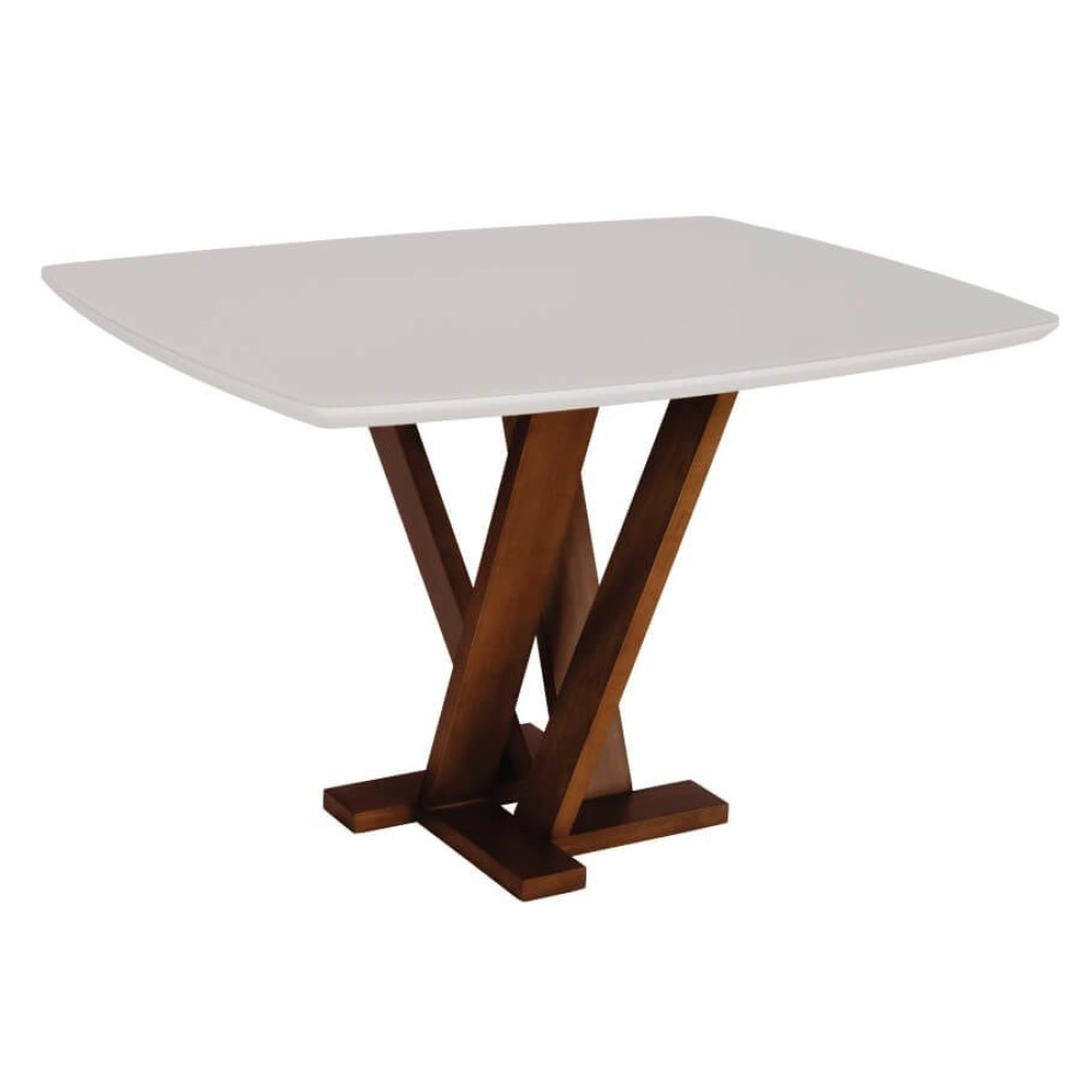 Mesa de Jantar Retangular Madeira Tampo 120 X 90 Cm Pés Capuccino