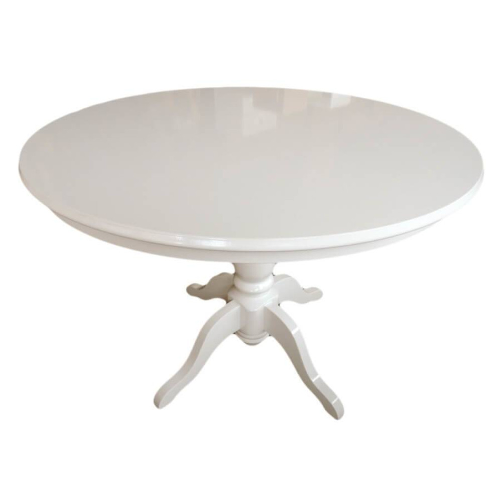 Mesa de Jantar Redonda Inglesa 150 Cm de Madeira Maciça Branco