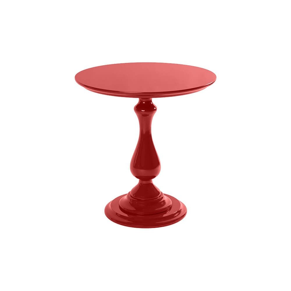 Mesa de Madeira Redonda 72Cm Titanium Vermelho