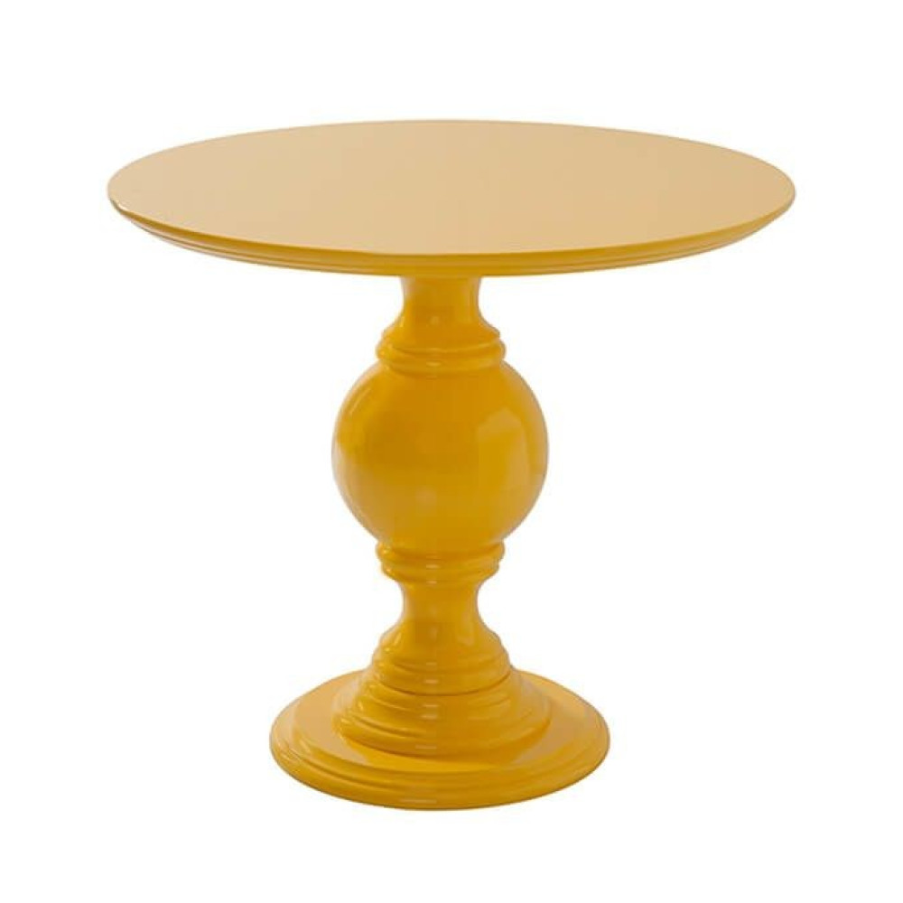 Mesa de Jantar Redonda 90Cm Torneada Global Amarelo