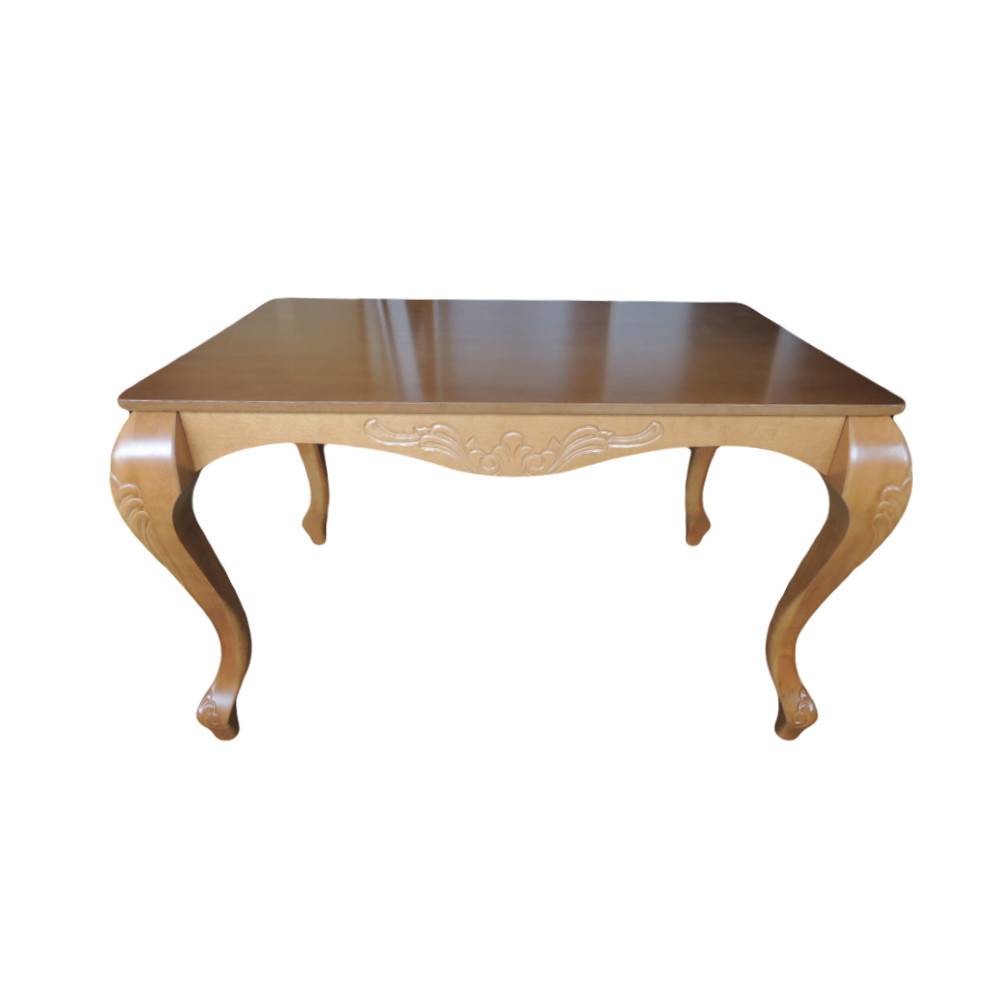 Mesa de Jantar de Madeira Clássica Entalhada Retangular 165 X 90Cm Mel