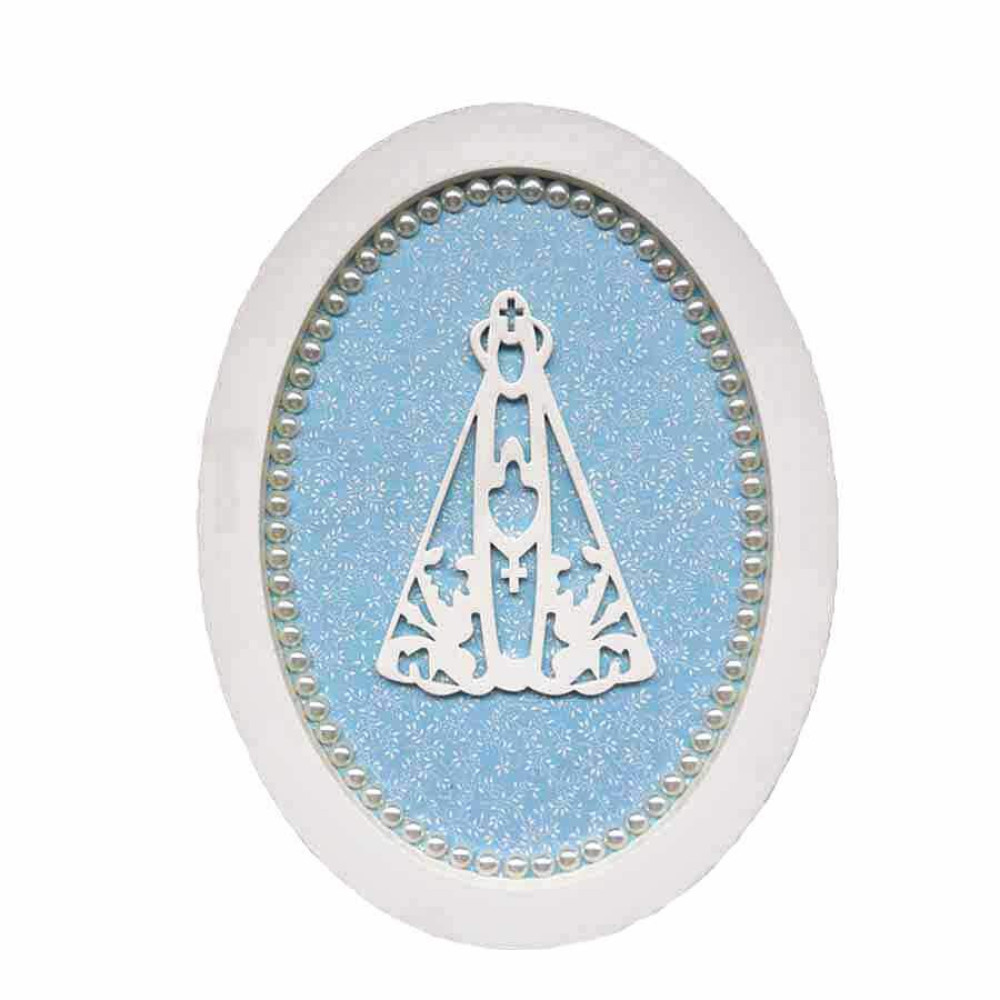 Quadro Decorativo de Madeira Nossa Senhora Aparecida 19 X 10 Cm