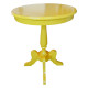 Mesa Lateral Redonda de Madeira 60 Cm Fênix Amarelo