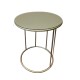 Mesa de Apoio 45 Cm Ø Pé Circular Metal Dourado Tampo Vidro