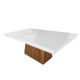 Mesa de Jantar Retangular 200 X 110 Cm de Madeira Imbuia Tampo de Vidro Colado Off White Claro