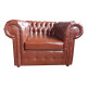 Poltrona Chesterfield Couro Sintético Marrom