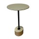 Mesa Lateral Alta Tampo de Vidro 38 Cm Ø Base Mdf Pé Cilindro