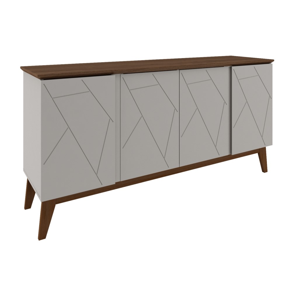 Balcão Buffet Osíris 160 Cm 4 Pts Off White com Avelâ