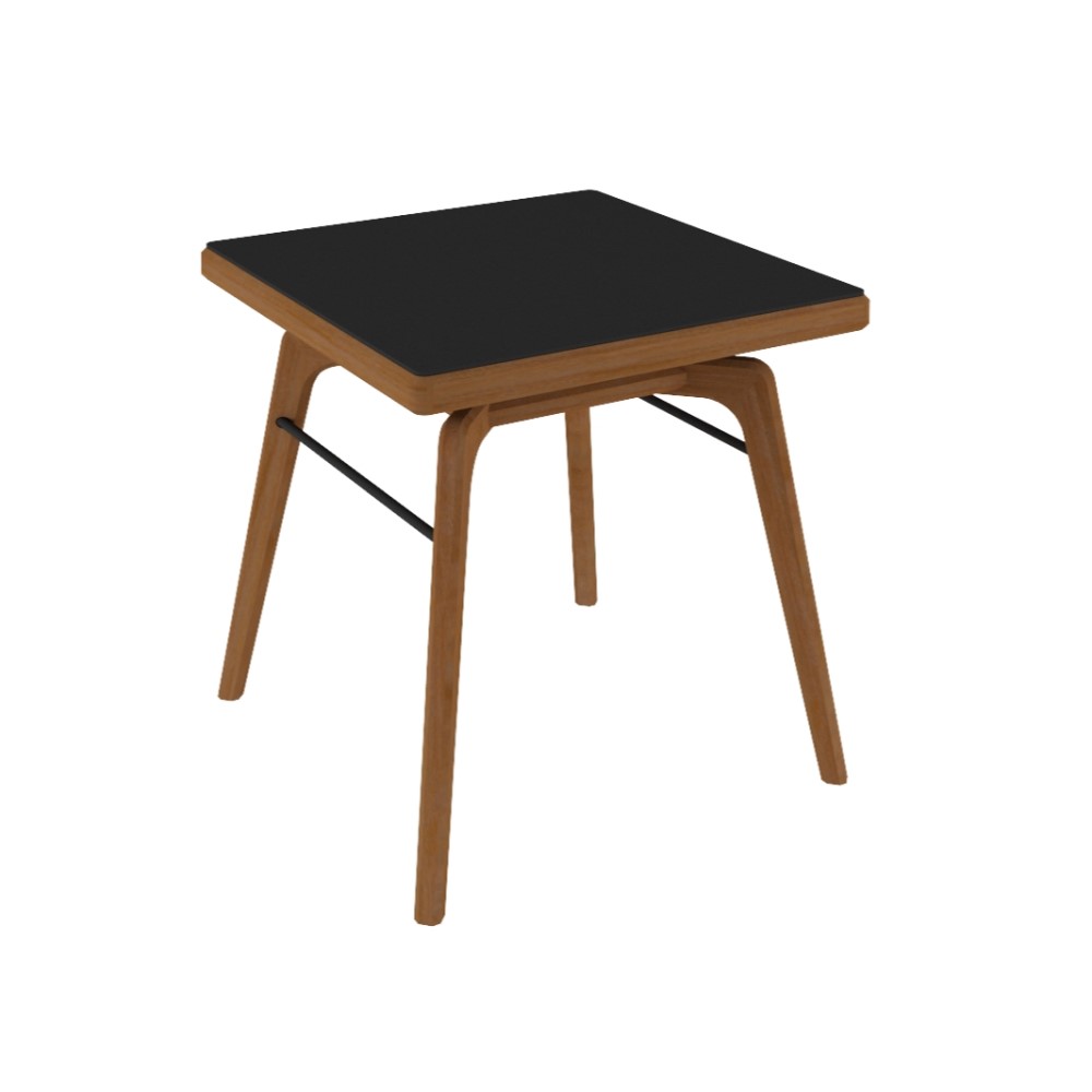 Mesa de Canto Vitória 60 X 60 Cm Amêndoa com Preto