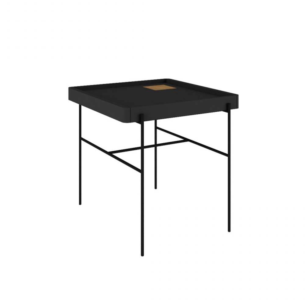 Mesa de Canto São Vicente Maior 60 X 60 Cm Preto com Preto