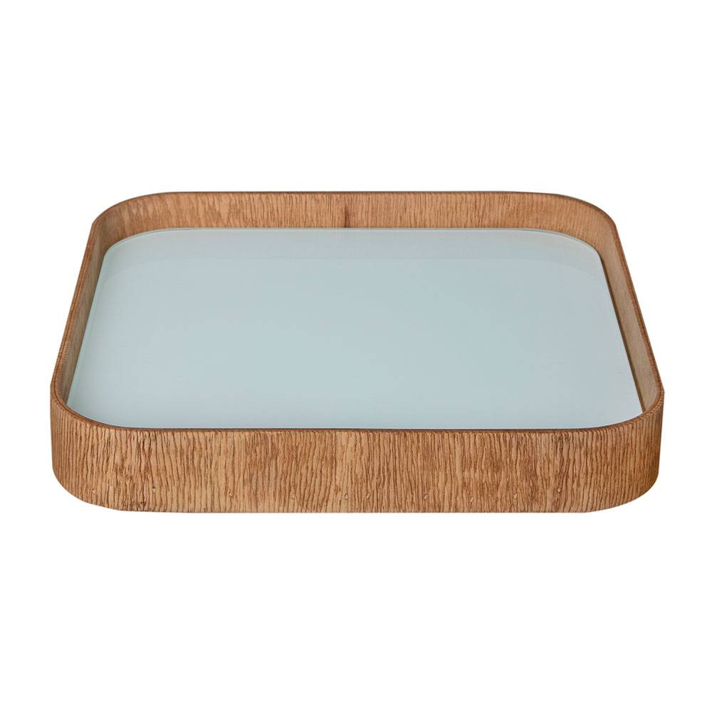 Bandeja de Mesa Yumi Quadrada Pequena 34 Cm com Espelho Natural