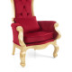 Poltrona Trono Princess Cor Dourado Tecido Veludo Vermelho