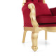 Poltrona Trono Princess Cor Dourado Tecido Veludo Vermelho