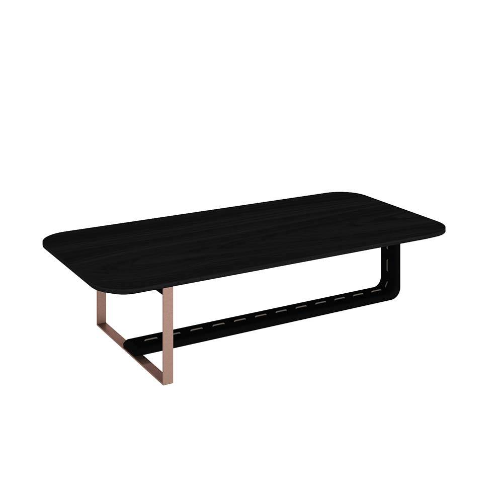 Mesa de Centro Castanhal Maior 120Cm Ébano com Metal Dourado