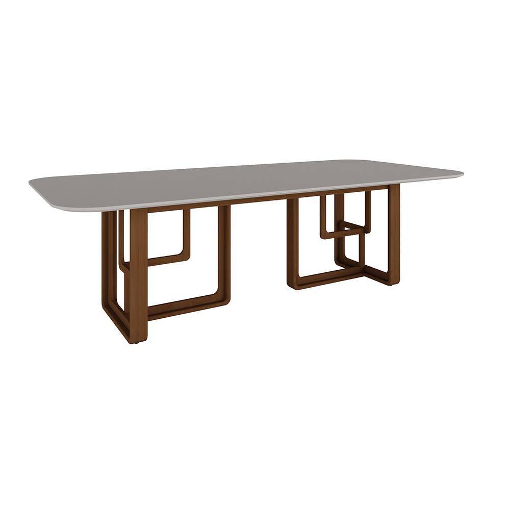 Mesa de Jantar Madeira Maciça 260 X 120Cm Amêndoa com Off White