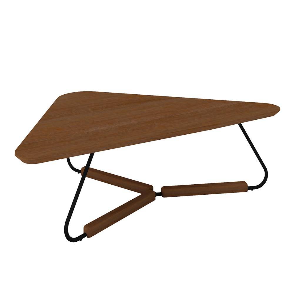 Mesa de Centro Tulsa Madeira 105 X 65 Cm Amêndoa com Metal Preto