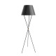 Luminária Base Tripé Metal Preto Cúpula Cone Preto