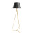 Luminária de Piso Base Metal Dourado Cúpula Cone Preto