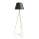 Luminária de Piso Base Metal Dourado Cúpula Cone Preto