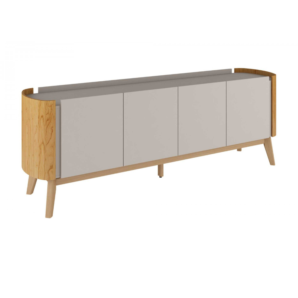 Balcão Buffet Lecce 220 Cm Cor Off White Cinamomo Natural